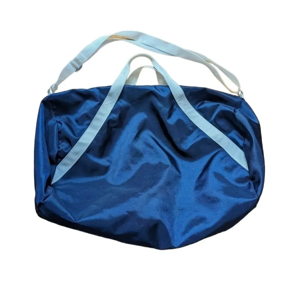 Vintage Y2K Navy Blue Adidas Nylon Duffle Bag Gym Bag Made in Taiwan Medium Size